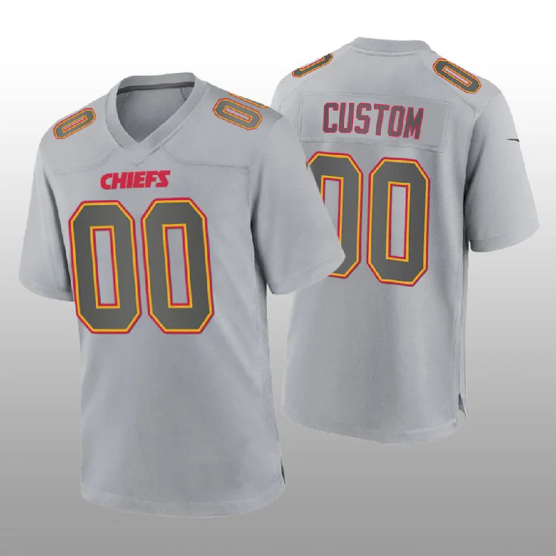 Alternate Football Jersey-Custom KC.Chiefs Gray Atmosphere Game Jersey Stitched Jersey Football Jerseys