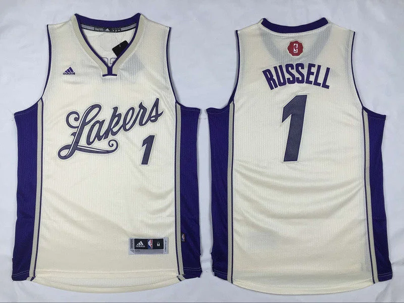 Basketball Jersey With Fashion-Forward Appeal-Lakers 1 D'Angelo Russell Cream 2015-16 Christmas Day Swingman Basketball Jersey