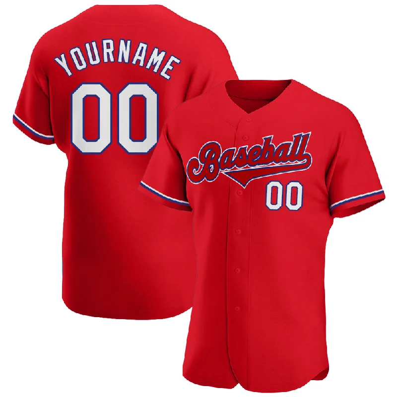 Baseball Jersey For Holidays-Custom Red White-Royal Authentic Baseball Jersey