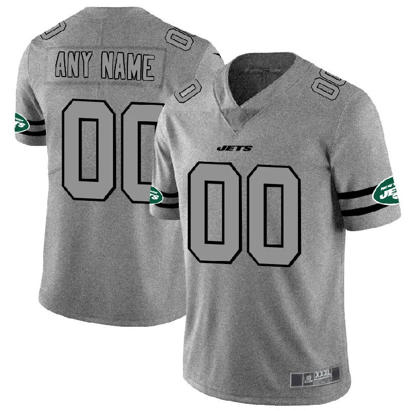 Football Jersey For Coaches-Custom NY.Jets 2019 Gray Gridiron Gray Vapor Untouchable Limited Jersey American Stitched Jersey Football Jerseys