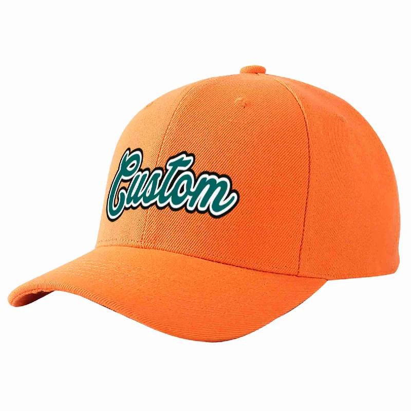 Meditation Baseball Cap-Custom Orange Aqua-White Curved Eaves Sport Baseball Cap Design for Men/Women/Youth