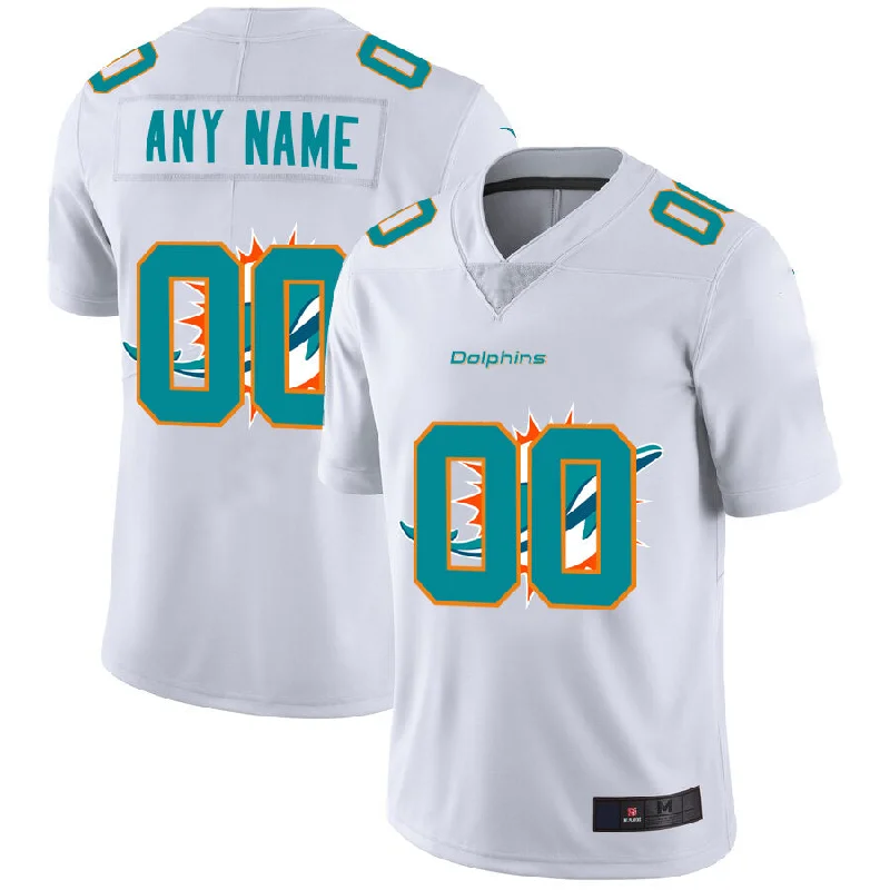 Football Jersey For High School-Custom M.Dolphins White Team Big Logo Vapor Untouchable Limited Jersey American Stitched Football Jerseys