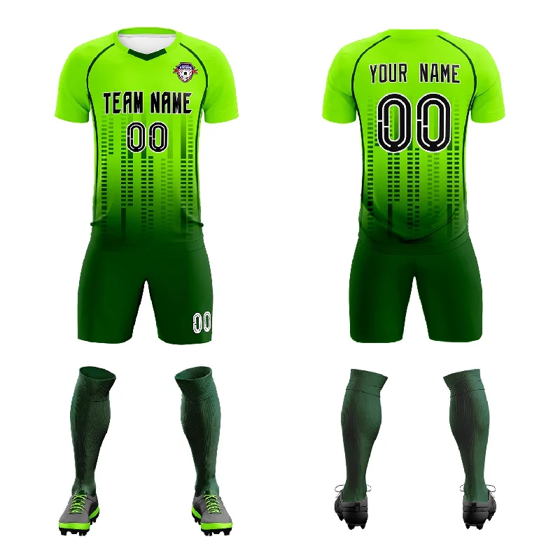 Football Jersey With Classic Fonts-Custom Neon Green-Green Printing Outdoor Tracksuit Soccer Sets Jersey