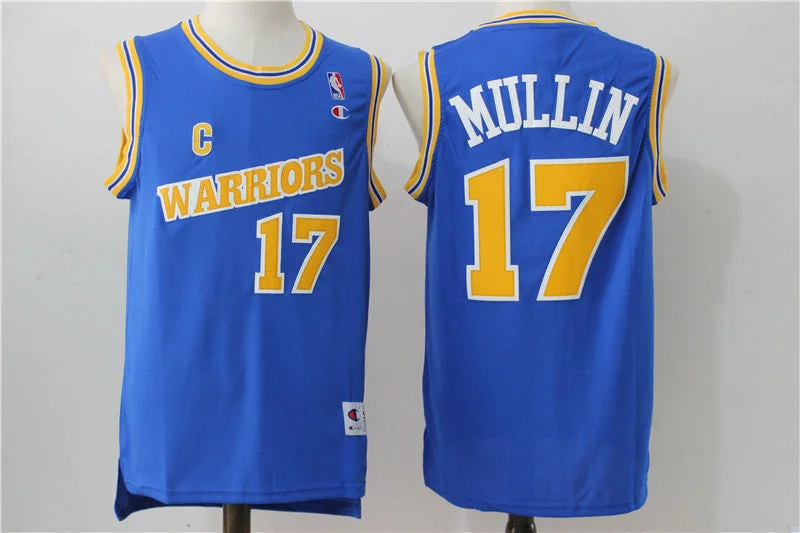 Basketball Jersey With Hand-Drawn Illustrations-Warriors 17 Chris Mullin Blue Throwback Stitched Basketball Jersey