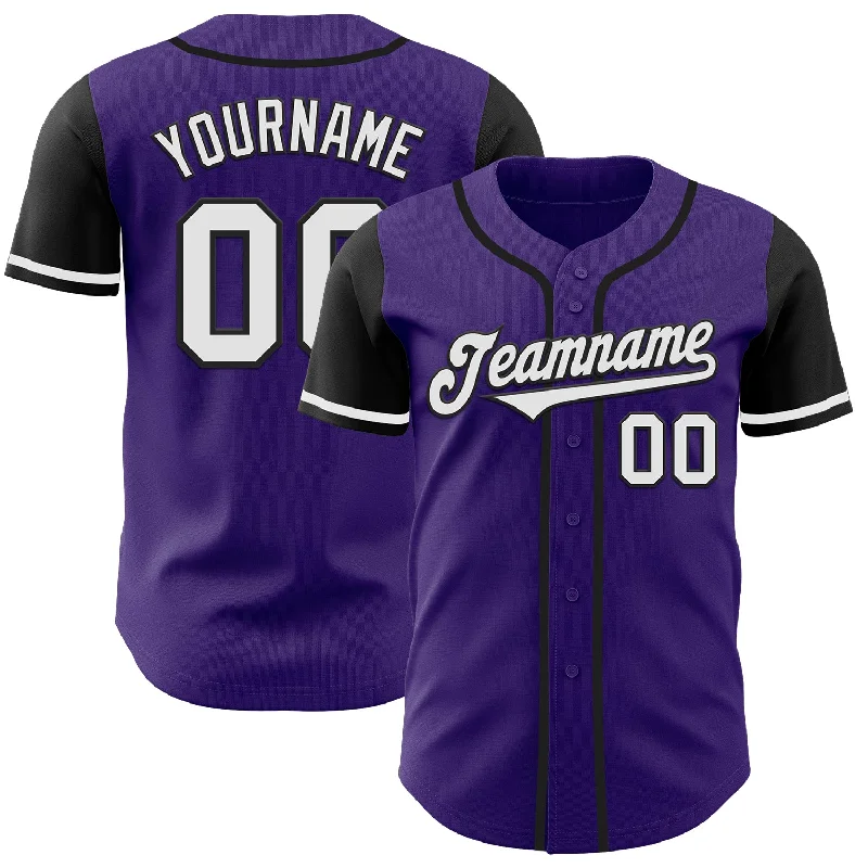 Baseball Jersey With Limited Release-Custom Purple White-Black Authentic Two Tone Baseball Jersey