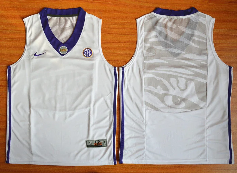 LSU Tigers Blank White Basketball College Basketball Jersey