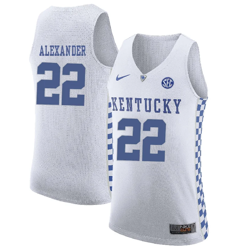 Basketball Jersey With Crop Top Style-Kentucky Wildcats 22 Shai Gilgeous-Alexander White College Basketball Basketball Jersey