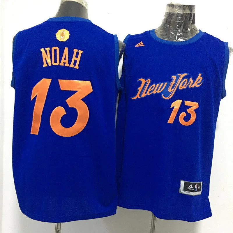 Basketball Jersey With Holographic Elements-Knicks 13 Joakim Noah Blue 2016 Christmas Day Swingman Basketball Jersey