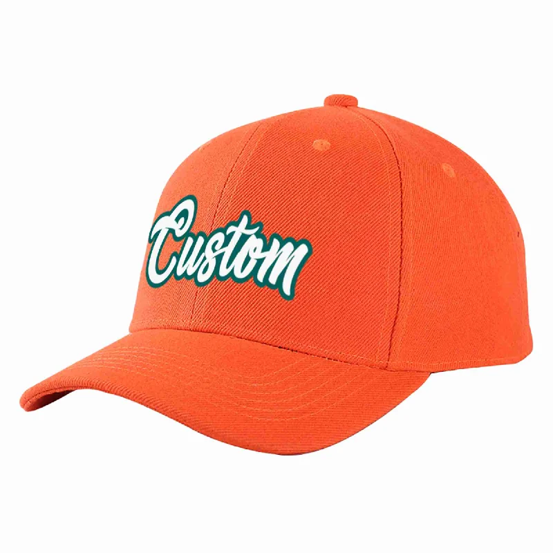 Yellow Baseball Cap-Custom Tangerine White-Aqua Curved Eaves Sport Baseball Cap Design for Men/Women/Youth