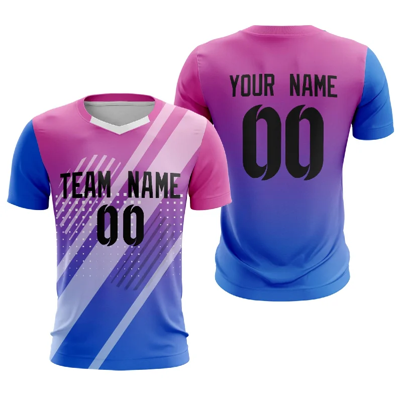 Football Jersey With Anime Design-Custom Royal Black Pink Breathable Sport Soccer Tops Jersey