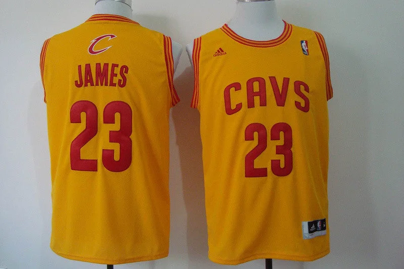 Basketball Jersey With Name-Cavaliers 23 James Gold New Revolution 30 Basketball Jerseys