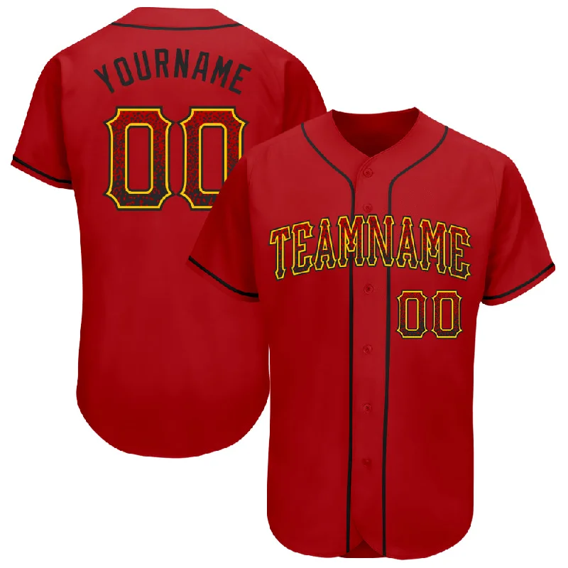 Classic Baseball Jersey-Custom Red Black-Gold Authentic Drift Fashion Baseball Jersey