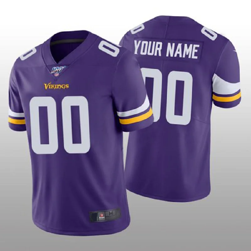 Women's Football Jersey-Custom MN.Vikings Purple Vapor Limited 100th Season Jersey Stitched Jerseys Football Jerseys