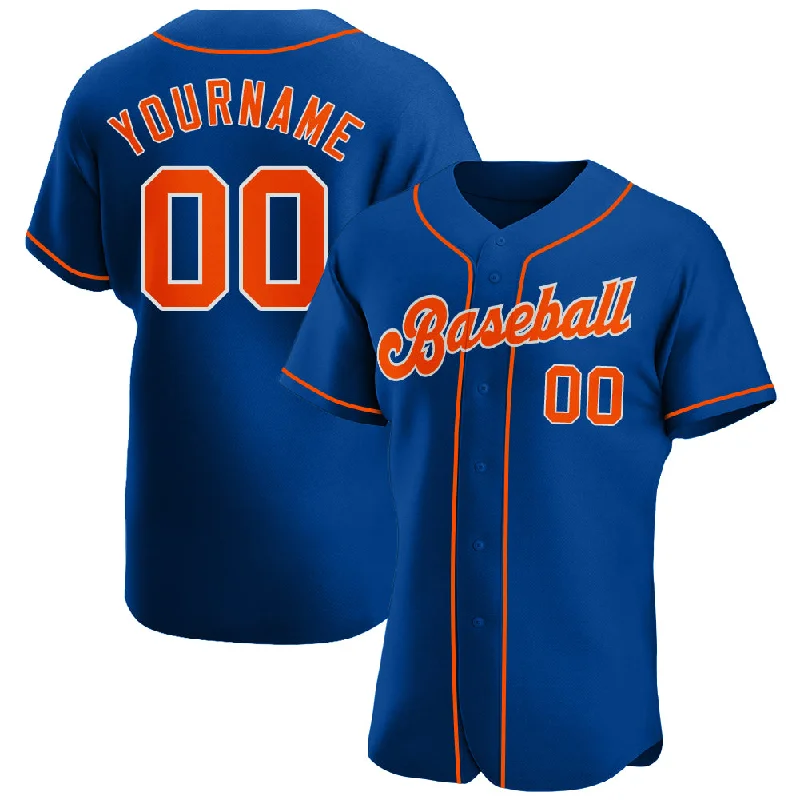 Baseball Jersey For Halloween-Custom Royal Orange-White Authentic Baseball Jersey