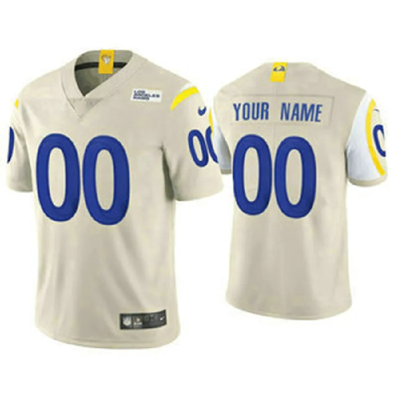 Away Football Jersey-Custom LA.Rams Vapor Bone Limited Jersey American Stitched Jersey Football Jerseys