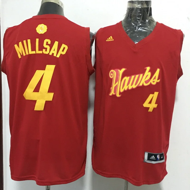 Basketball Jersey With Matching Cap-Hawks 4 Paul Millsap Red 2016 Christmas Day Swingman Basketball Jersey