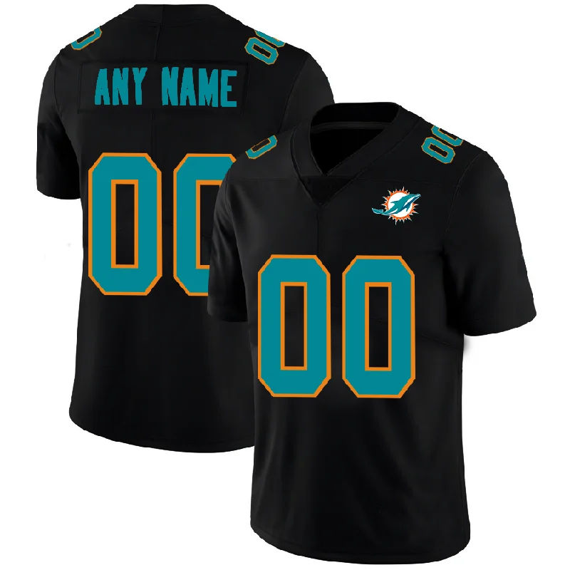 Alternate Football Jersey-Custom M.Dolphins Football Jerseys Black American Stitched Name And Number Christmas Birthday Gift