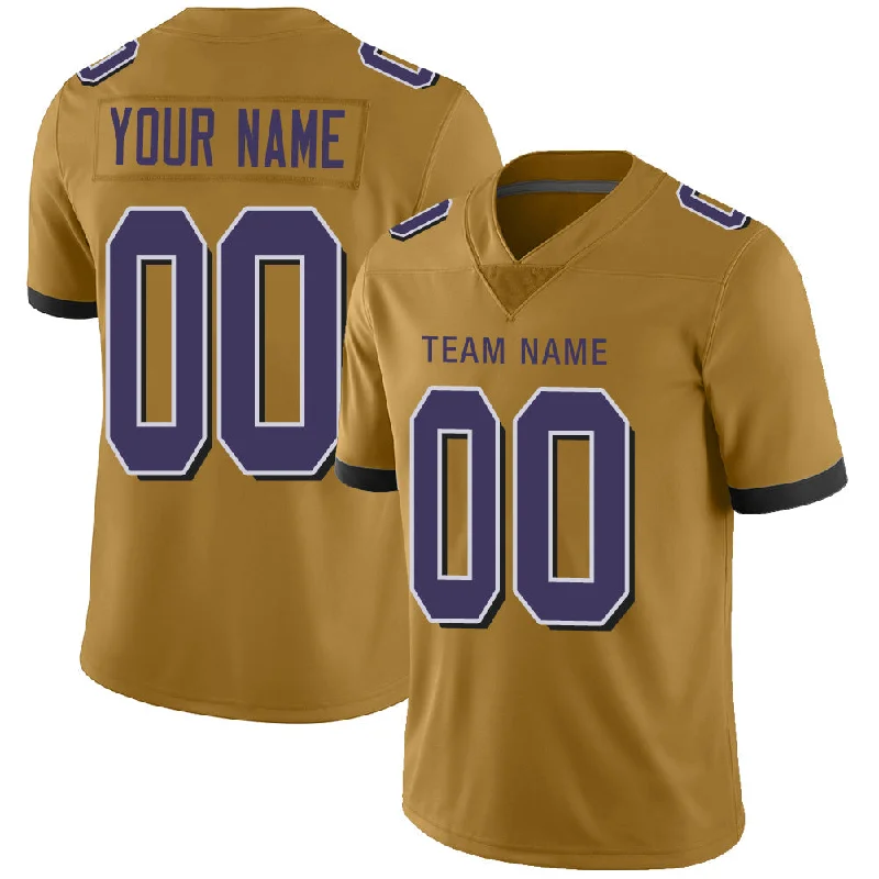 Football Jersey With Anti-Wrinkle Technology-Custom B.Raven Men's American Gold Fashion Vapor Limited Stitched Football Jerseys