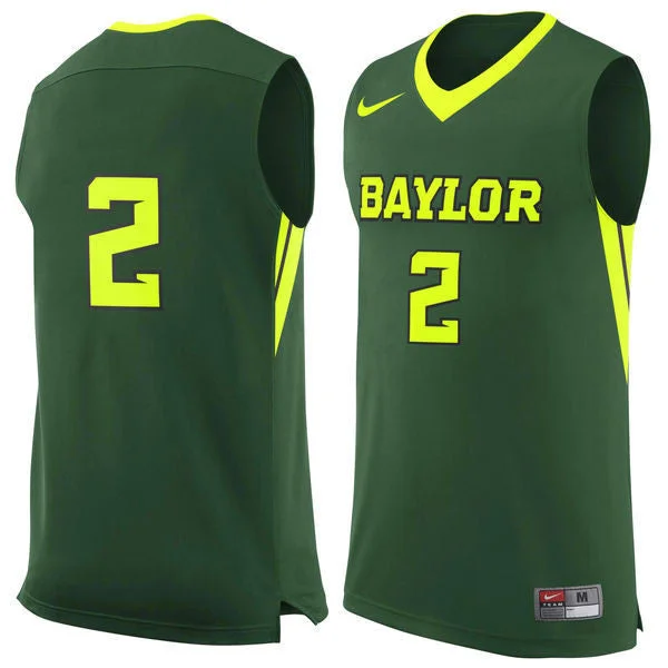 Basketball Jersey With Organic Cotton-Baylor Bears #2 Green Basketball College Basketball Jersey