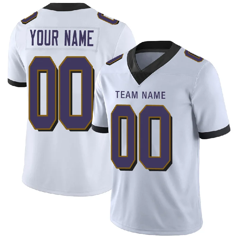 Football Jersey With High-Performance Fabric-Custom B.Raven Men's American White Vapor Limited Stitched Football Jersey