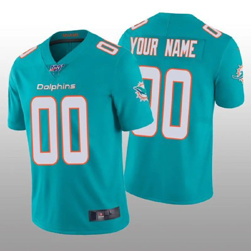 Football Jersey With Number-Custom M.Dolphins  Aqua Vapor Limited 100th Season Jersey American Stitched Football Jerseys