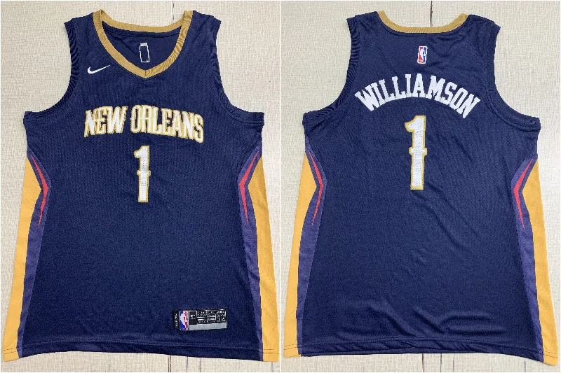 Basketball Jersey With Limited Release-Pelicans 1 Zion Williamson Navy Swingman Basketball Jersey