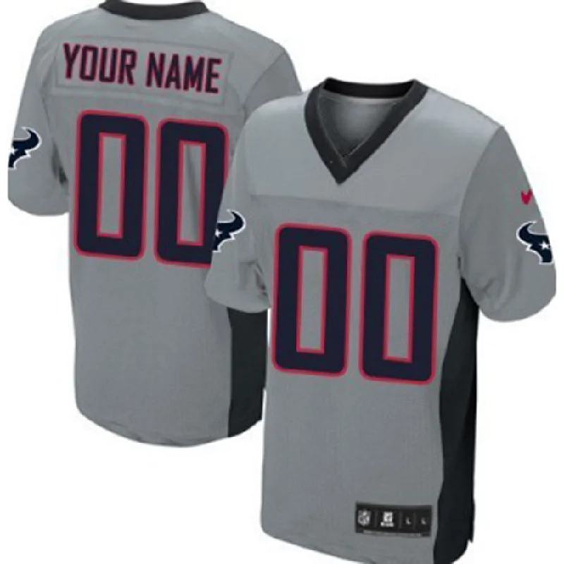 Football Jersey With Ultra-Lightweight Design-Custom H.Texans Gray Shadow Elite American Jerseys Stitched Football Jerseys