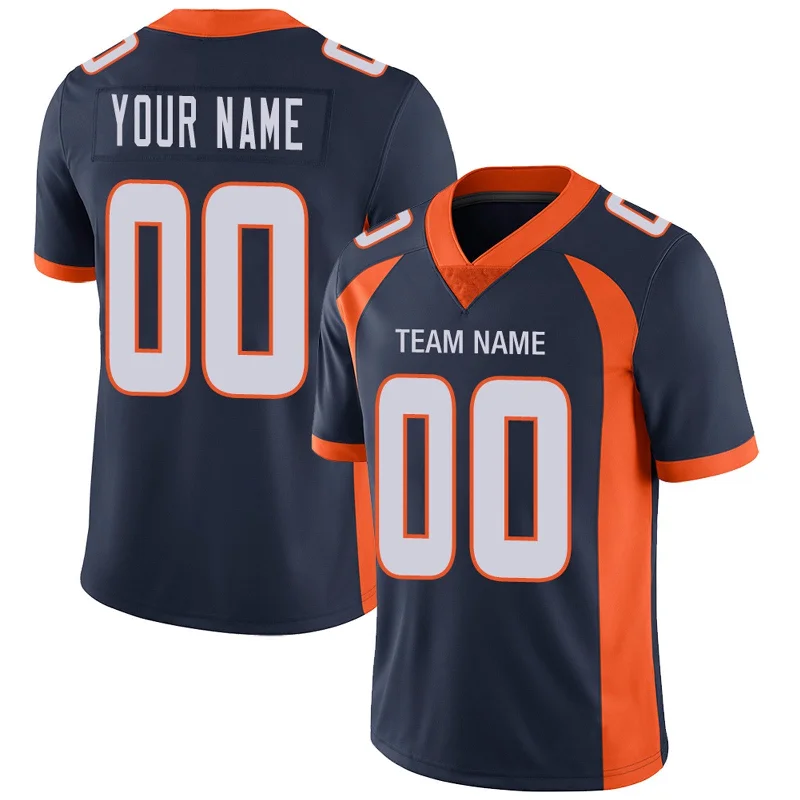 Embroidered Football Jersey-Custom D.Broncos Football Jerseys Team Player or Personalized Design Your Own Name for Men's Women's Youth Jerseys Orange