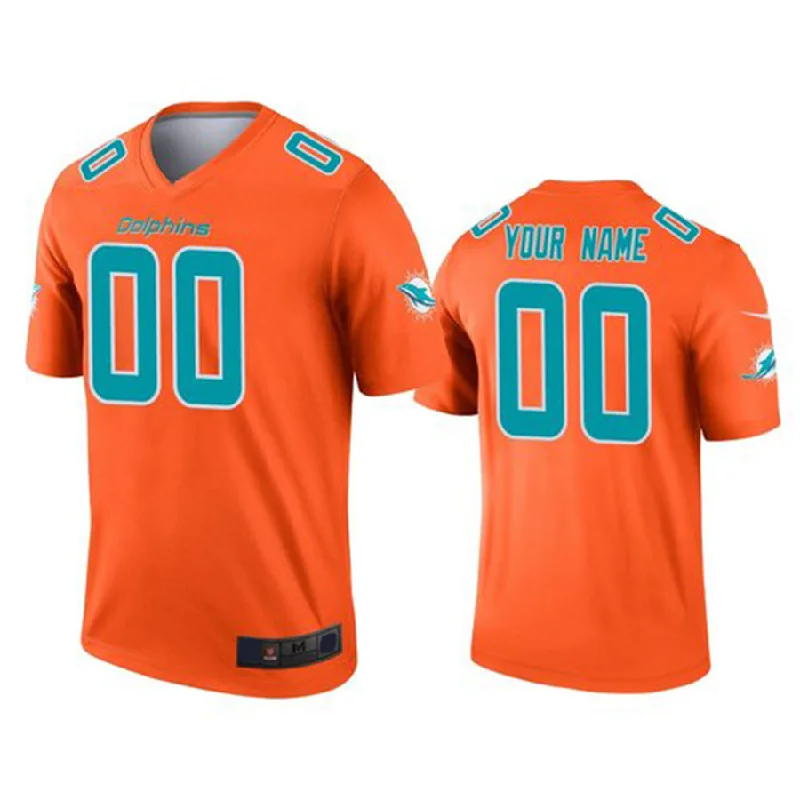 NFL Football Jersey-Custom M.Dolphins Orange Inverted Legend Jersey American Stitched Football Jerseys