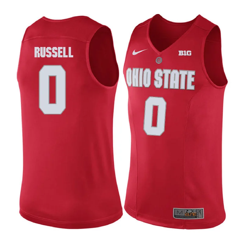 Custom Basketball Jersey-Ohio State Buckeyes 0 D'Angelo Russell Red College Basketball Basketball Jersey