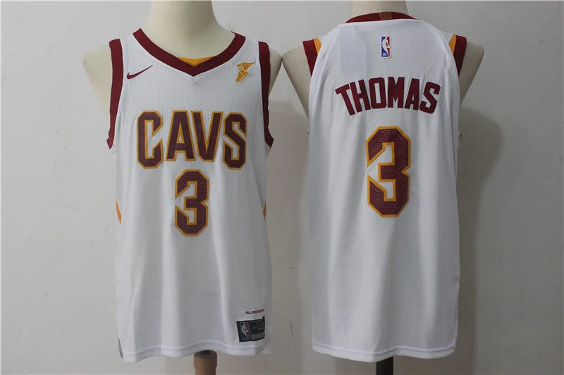 Basketball Jersey With Anti-Wrinkle Technology-Cavaliers 3 Isaiah Thomas White Authentic Basketball Jersey