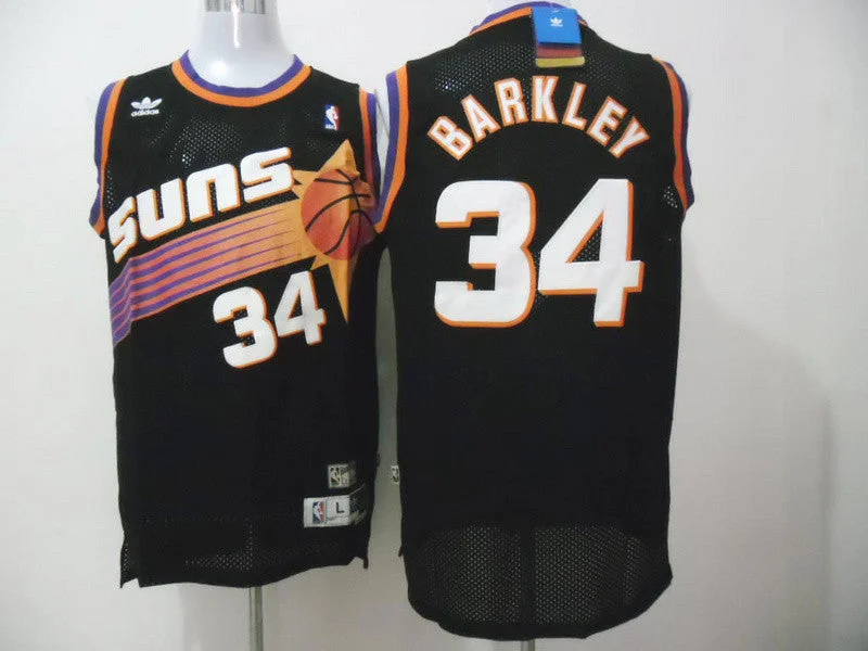 Basketball Jersey With State Name-Suns 34 Barkley Black Hardwood Classics Basketball Jerseys