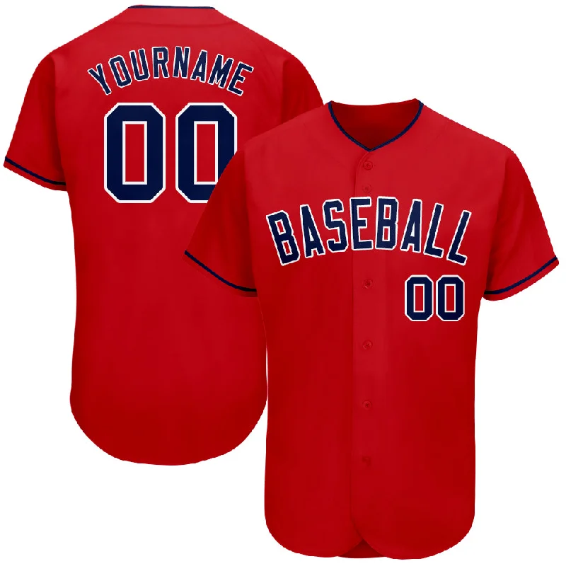 Performance Baseball Jersey-Custom Red Navy-White Authentic Baseball Jersey