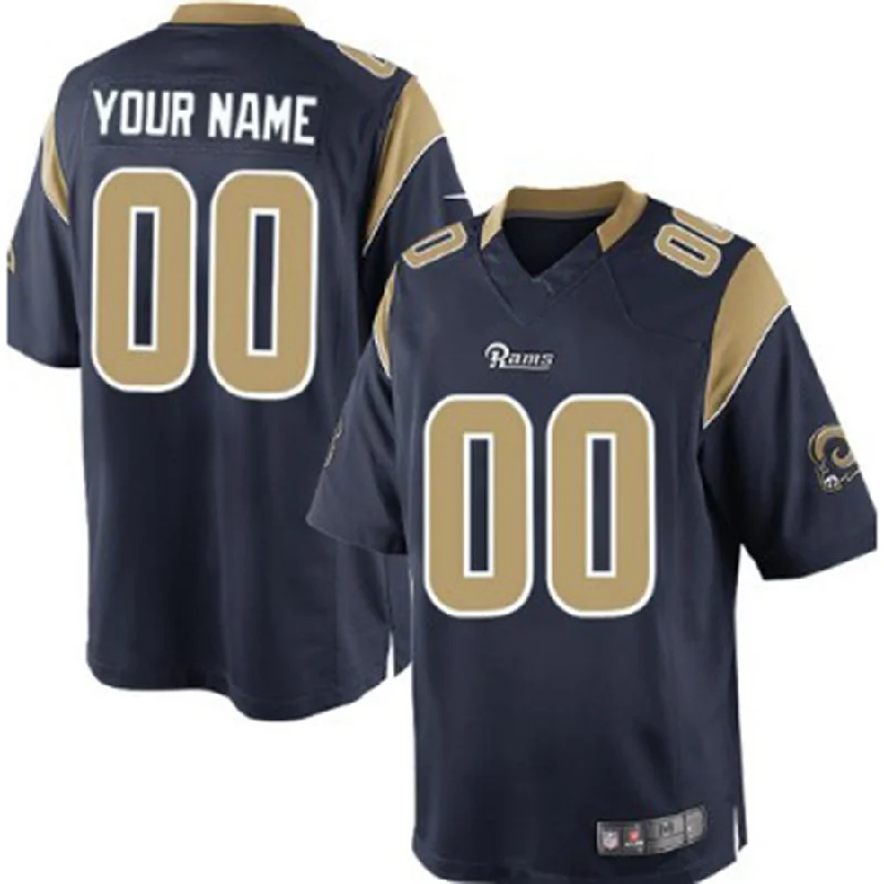 Football Jersey With Logo-Custom LA.Rams Navy Blue Limited Jersey American Stitched Jersey Football Jerseys