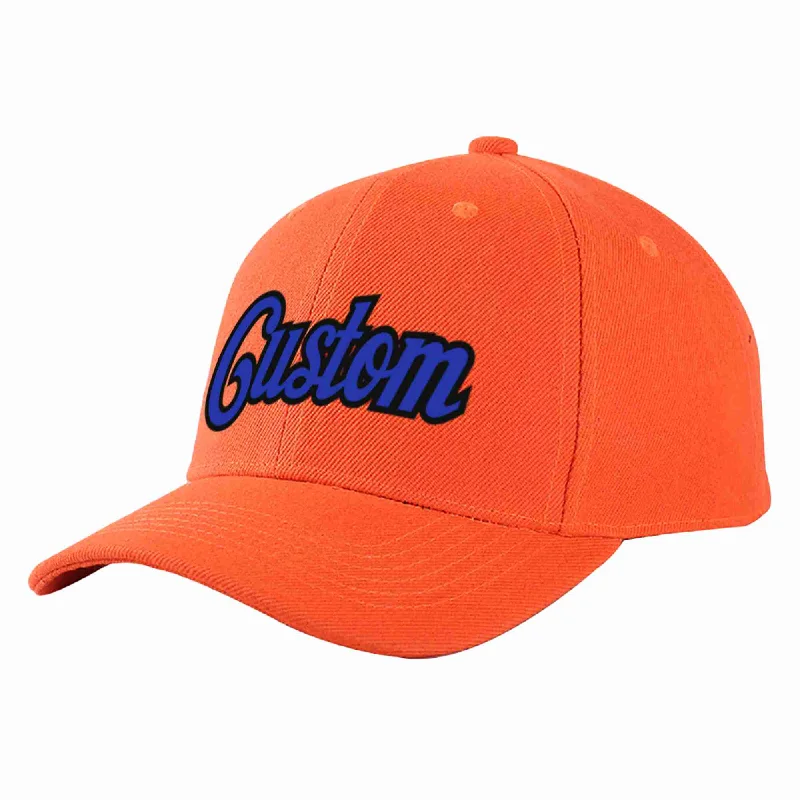 Grey Baseball Cap-Custom Tangerine Royal-Black Curved Eaves Sport Baseball Cap Design for Men/Women/Youth