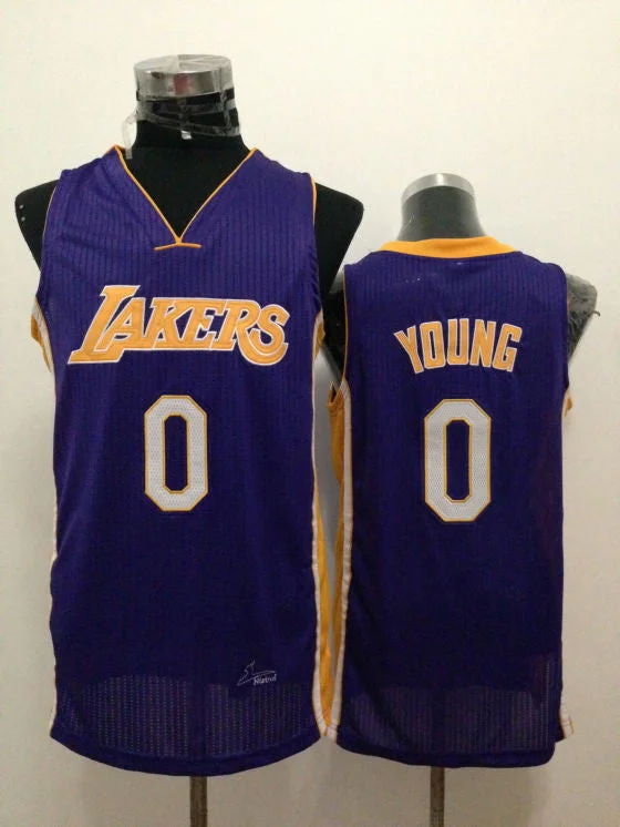 Replica Basketball Jersey-Lakers 0 Young Purple New Revolution 30 Basketball Jerseys