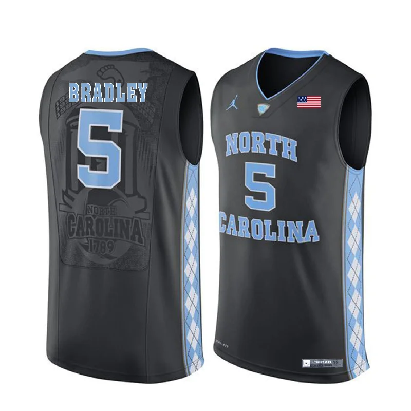 Basketball Jersey With Tie-Dye-North Carolina Tar Heels 5 Tony Bradley Black College Basketball Basketball Jersey