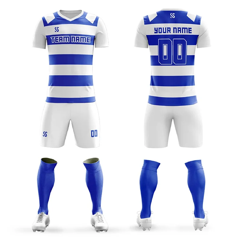 Football Jersey With Sporty Vibes-Custom Royal Casual Printing Sportswear Soccer Sets Jersey