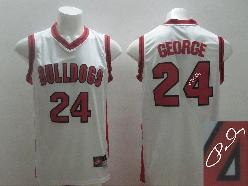 Personalized Basketball Jersey-Bulldogs 24 George White Signature Edition College Basketball Jerseys