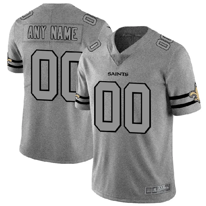 Football Jersey With Recycled Fabric-Custom NO.Saints 2019 Gray Gridiron Gray Vapor Untouchable Limited Jersey American Stitched Jersey Football Jerseys