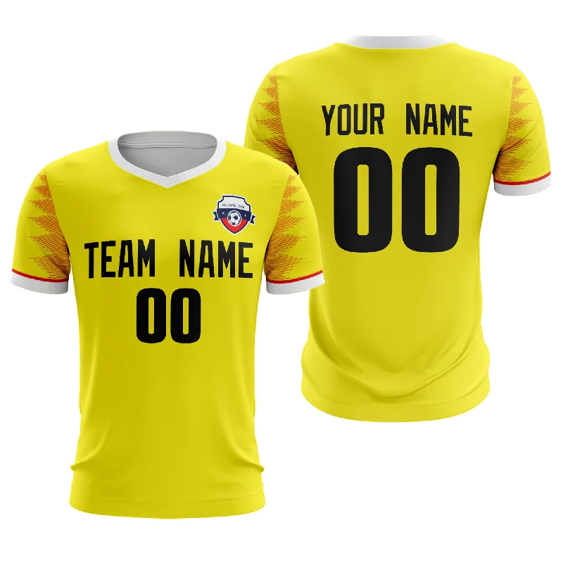 Retro Football Jersey-Custom Yellow Black Sport Soccer Tops Jersey