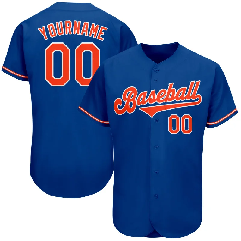 Baseball Jersey For Christmas-Custom Royal Orange-White Authentic Baseball Jersey