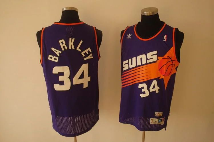 Alternate Basketball Jersey-Suns 34 Barkley Purple Basketball Jerseys