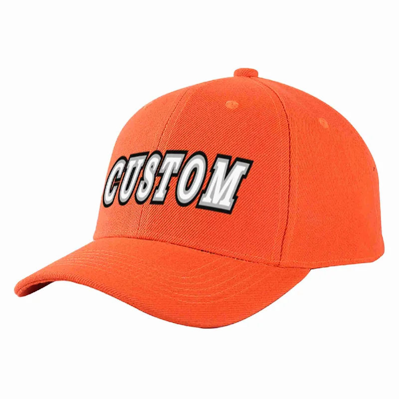 Camo Baseball Cap-Custom Tangerine White-Gray Curved Eaves Sport Baseball Cap Design for Men/Women/Youth