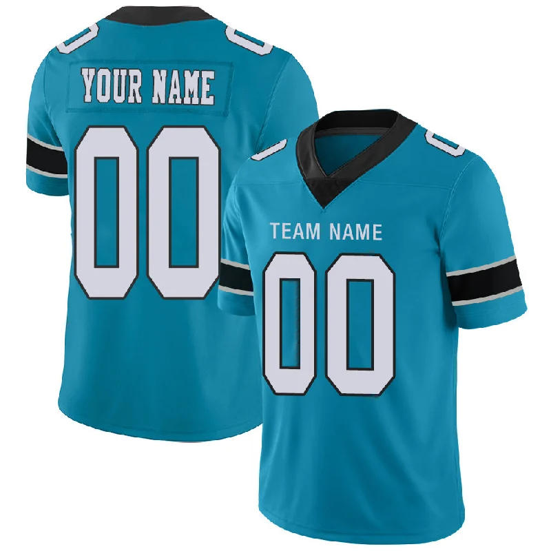 Sublimated Football Jersey-Custom C.Panther Stitched American Personalize Birthday Gifts Blue Jersey Football Jerseys