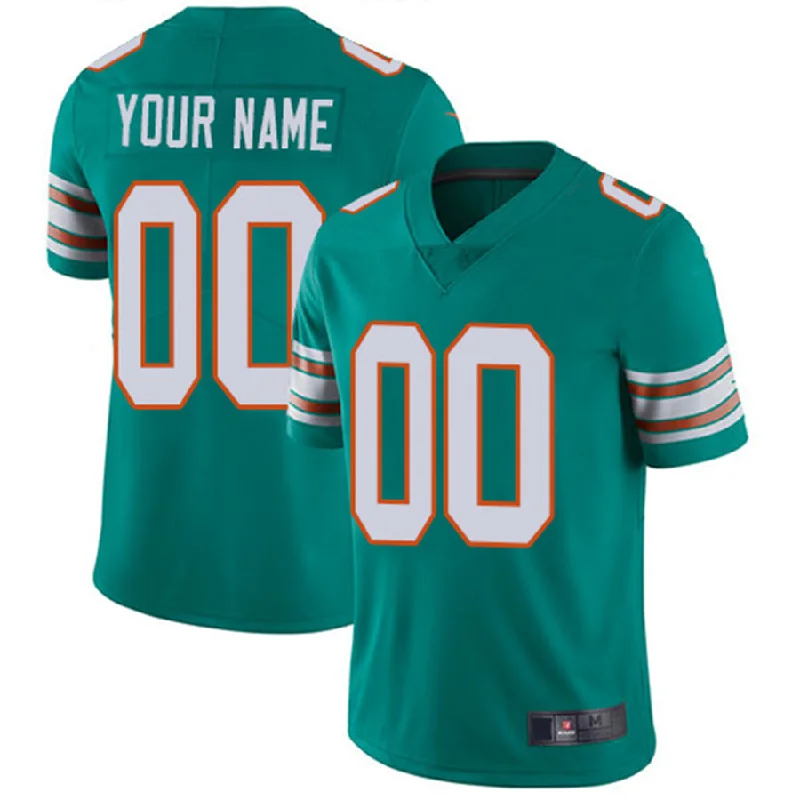 Championship Football Jersey-Custom M.Dolphins Aqua Green Vapor Untouchable Limited Jersey American Stitched Football Jerseys