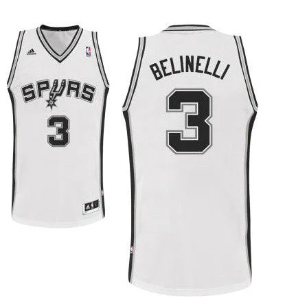 Basketball Jersey With Superhero Theme-Spurs 3 Belinelli White Hardwood Classics Basketball Jerseys