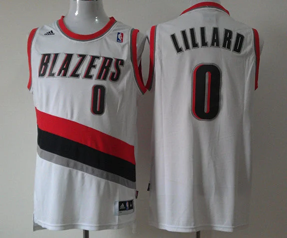 Basketball Jersey With Country Flag-Blazers 0 Lillard White New Revolution 30 Basketball Jerseys