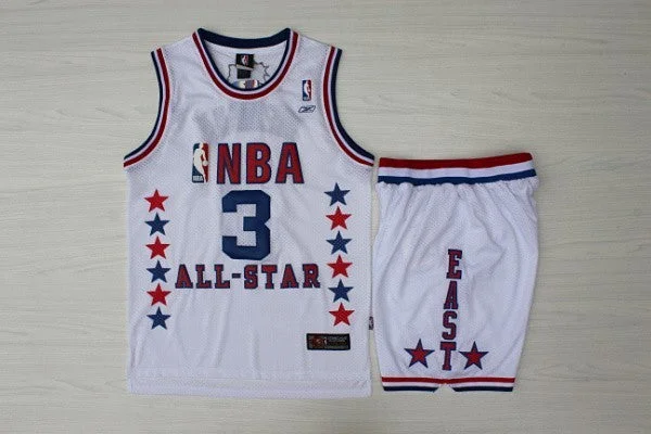 Basketball Jersey With Premium Fabric-2003 All Star 3 Iverson White Throwback Basketball Jerseys(With Shorts)