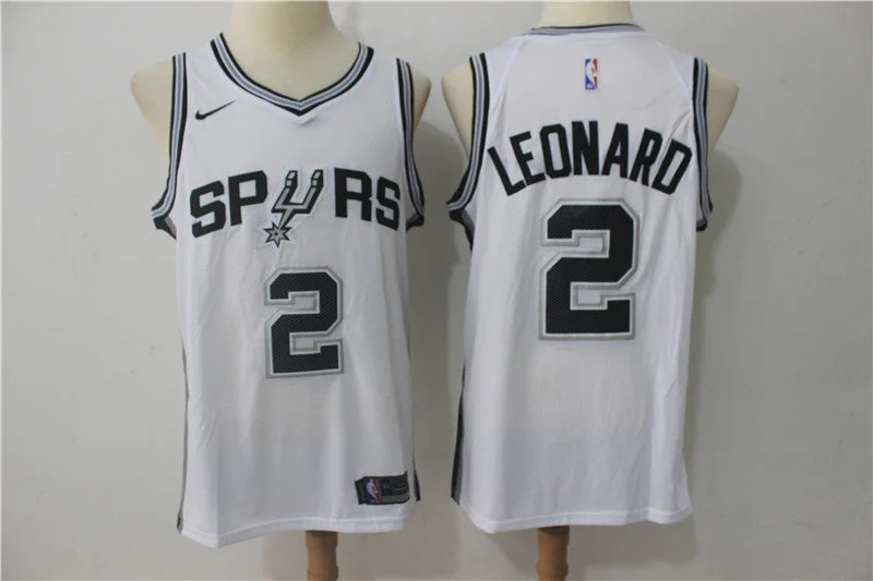 Plus Size Basketball Jersey-Spurs 2 Kawhi Leonard White Swingman Basketball Jersey